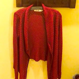 Open Burgundy Sweater